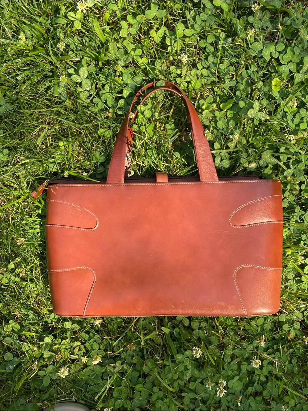 Etienne Aigner Chestnut Leather Buckle Tote - Picture 2 of 3